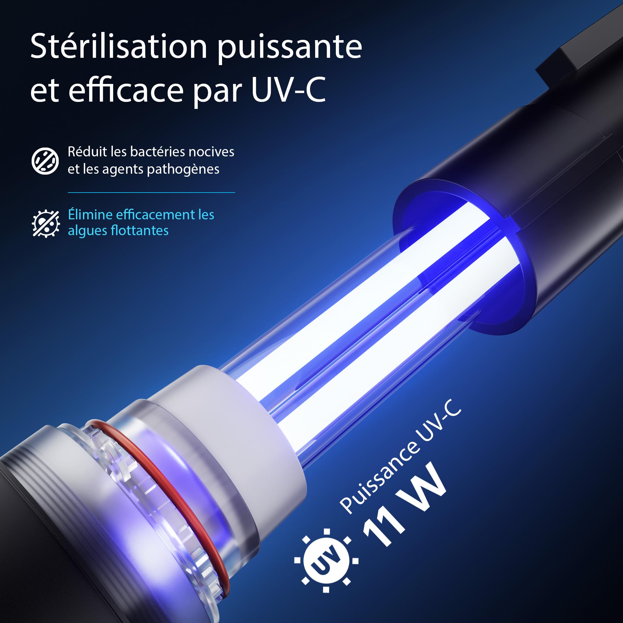 Wiltec CPF-280 Filtre de bassin à pression avec stérilisation UV - 380 x 380 x 420 mm - 11 W/étang 8000 l max. / réservoir 20 l - Filtration eau à grand débit