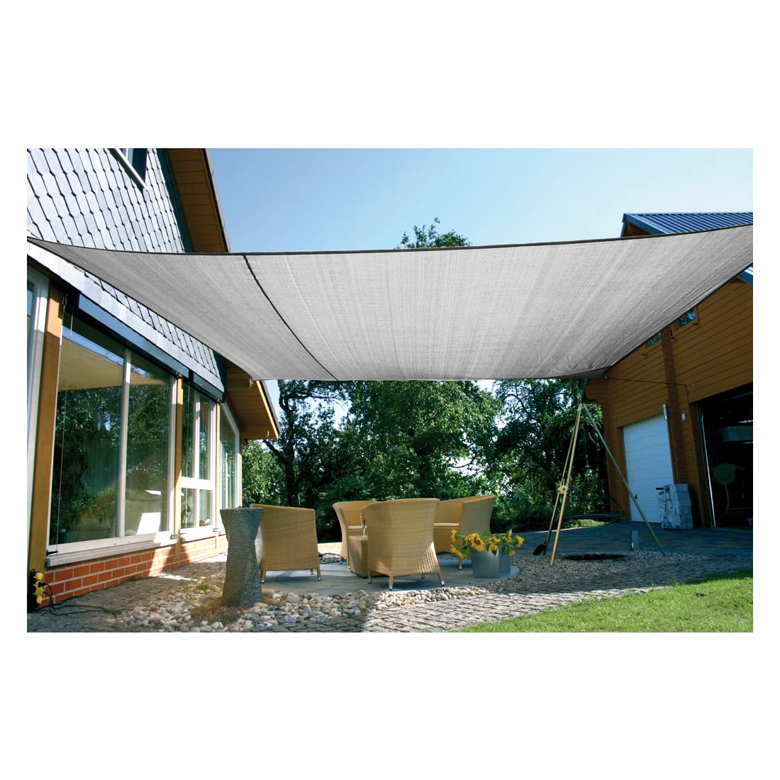 Eduplay Sonnenschutz Sonnensegel 6x4m Rechteck grau