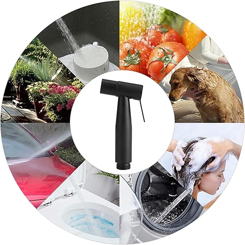 Miniatura 8 de Pulverizador de bidé para inodoro, acero inoxidable negro baño inodoro de mano bidé paño rociador de pañal Shattaf Kit