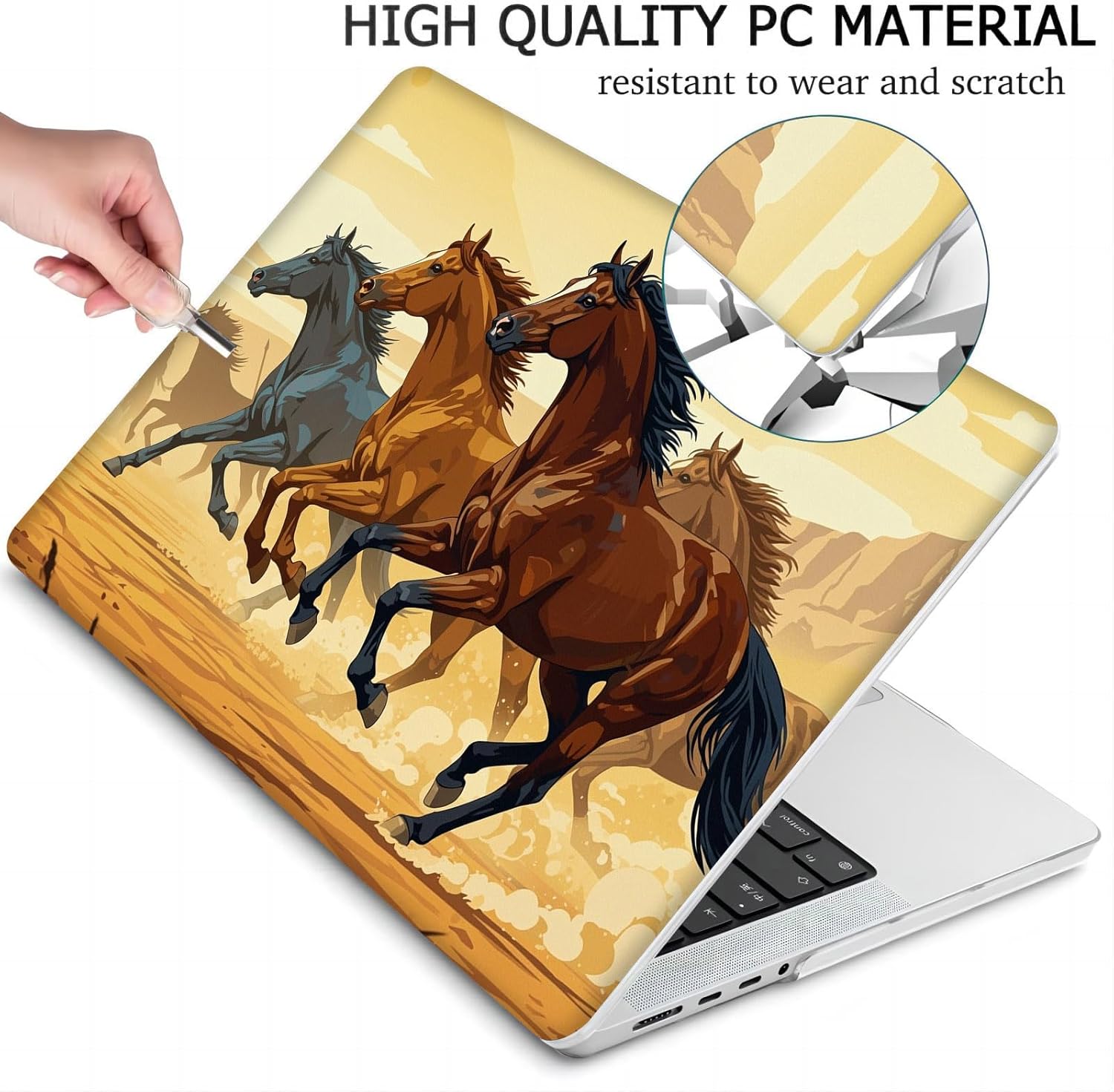 Compatible with MacBook Neo 13-inch, Hard Shell Case with Keyboard Cover and Screen Protector (A3404 A18 Pro chip, 2026 Release) - Horse MC21925
