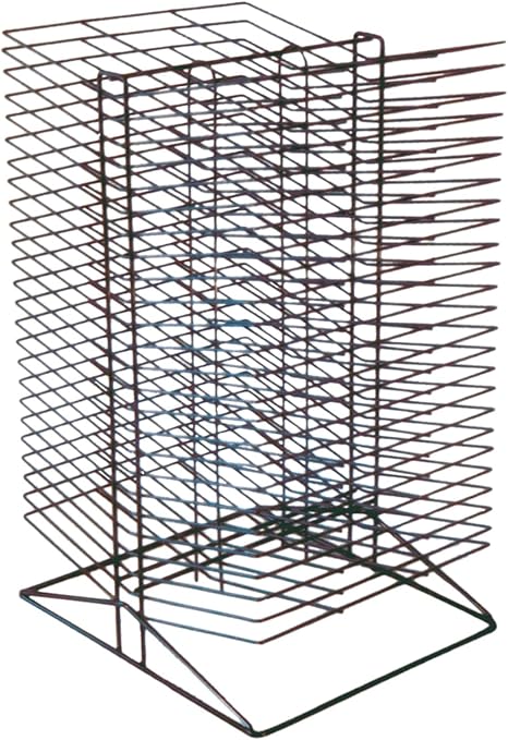 Sax All-Steel Double Sided Wire Drying Rack, 50 Shelves, 17 x 20 x 30 Inches, Steel, Black - 216782