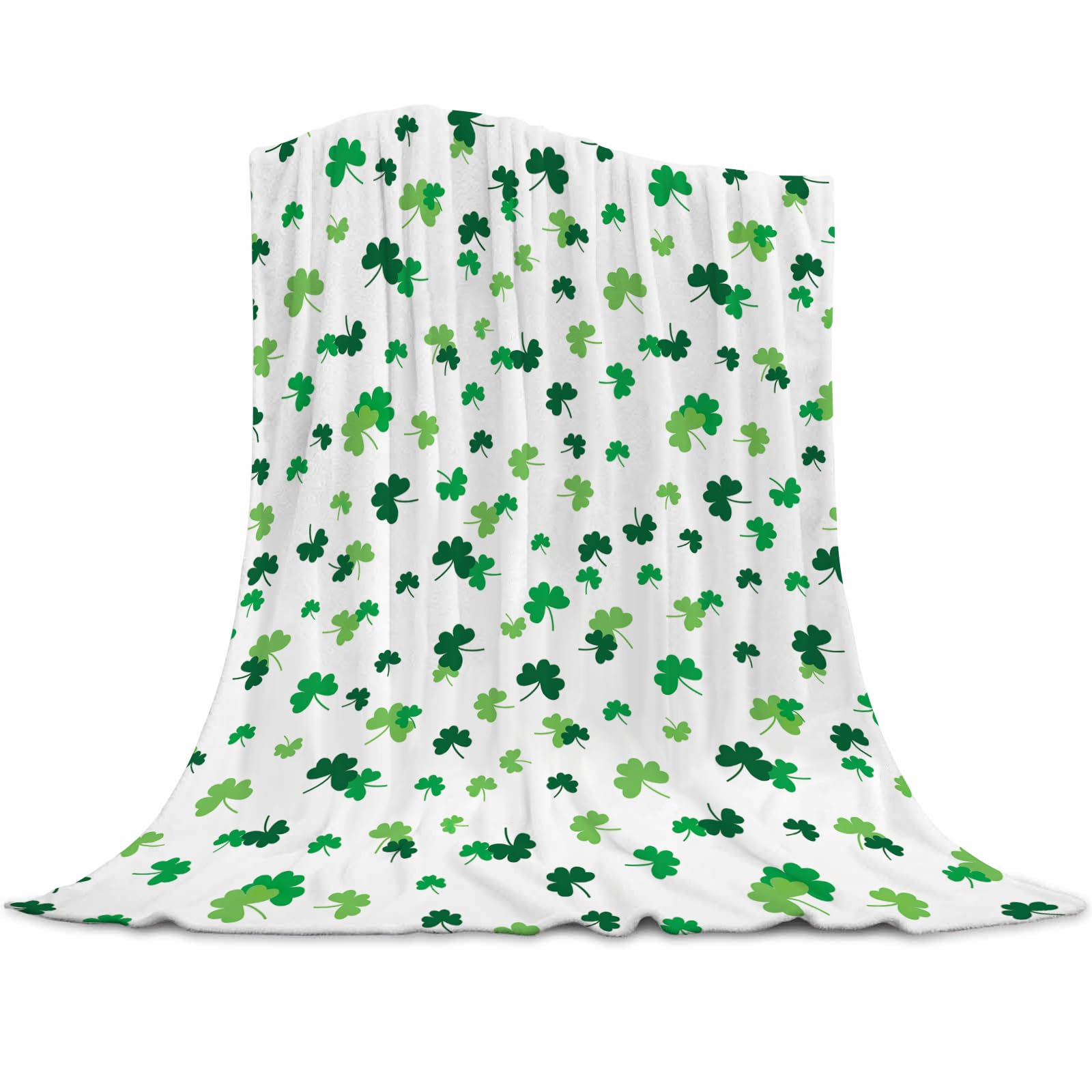 Couverture polaire en flanelle légère et chaude motif trèfle