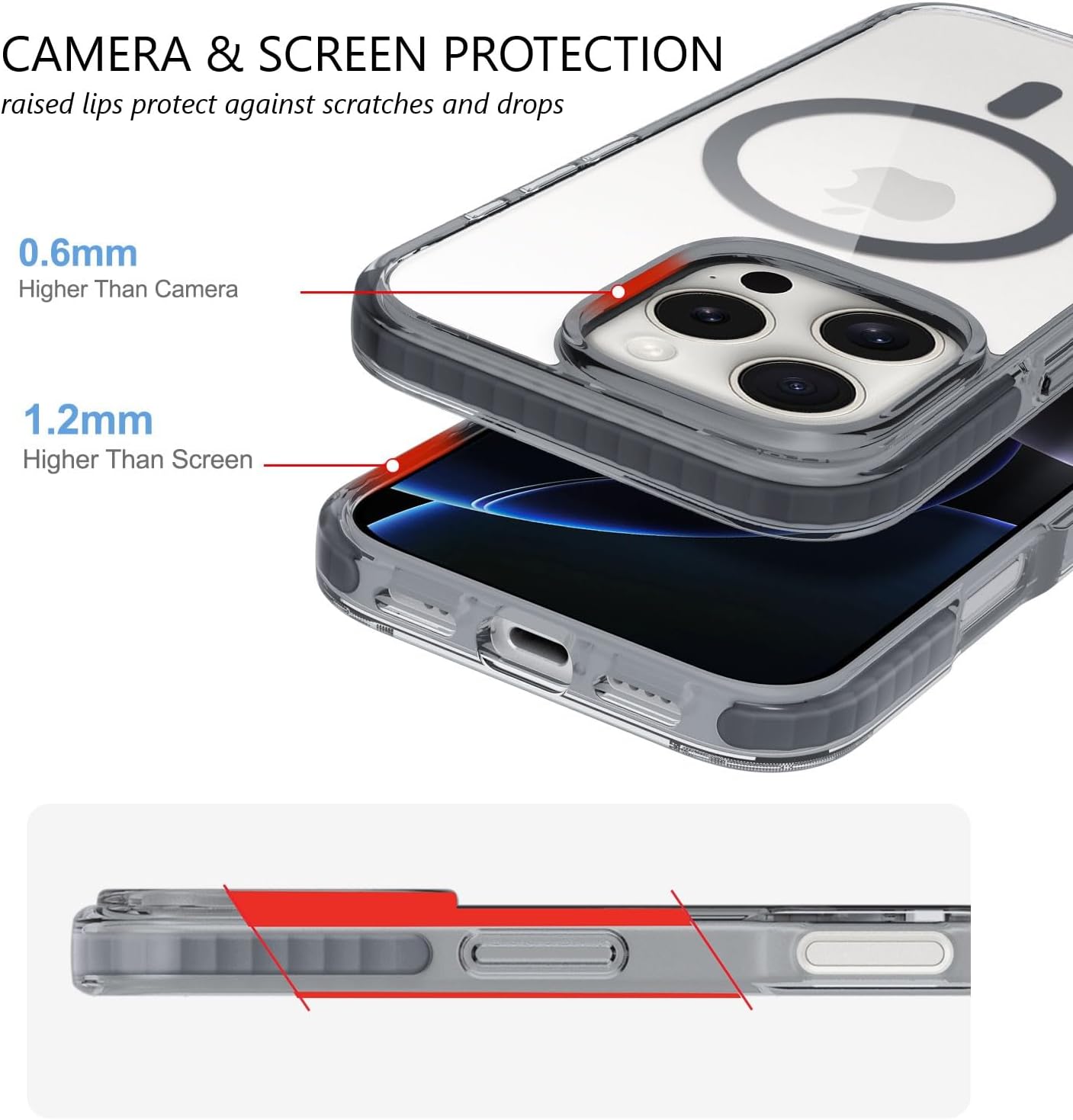 BELTRON Belt Case for iPhone 16 Pro Max, Slim Protective Transparent Case & Rotating Belt Clip Holster Combo (Compatible with MagSafe)