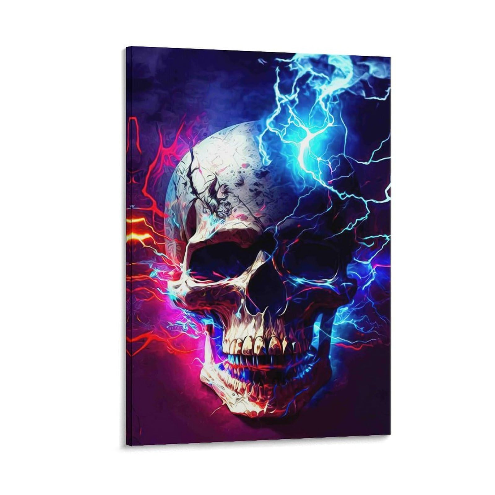 DHBANEIOK Electric Skull Art_2 Poster Artwork Giclee Canvas Prints Modern Wall Art Picture Wall Hanging for Living Room Home Decorations 20x30inch(50x75cm)