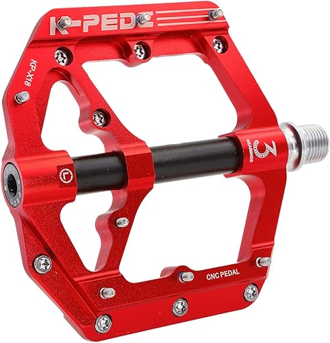 Miniatura 4 de Aleación de aluminio 916 "Pedal de bicicleta MTB amplia plataforma plana antideslizante Pedales de bicicleta con 3 rodamientos para bicicletas de