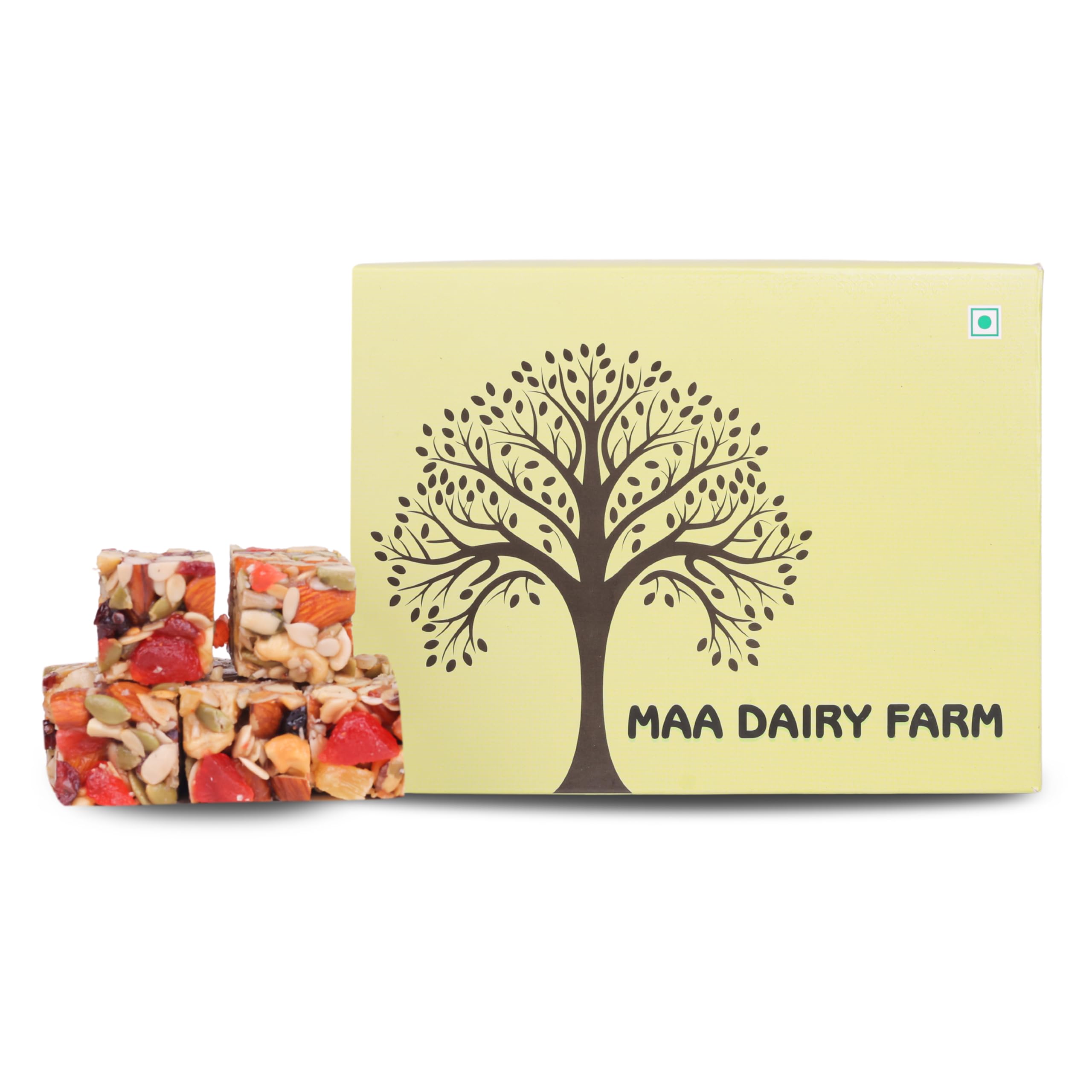 MAA DAIRY FARM Seed & Berry Dry Fruit Bites Energy Bar | Healthy Snack Cubes with Almonds, Pumpkin Seeds, Berries | No Refined Sugar | 500g Gifting Box-image-44