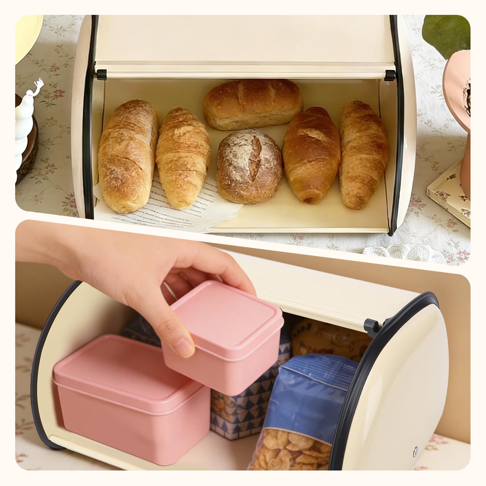 Amazon.com: Bread Box,Roll Top Bread Box Vintage Bread Container