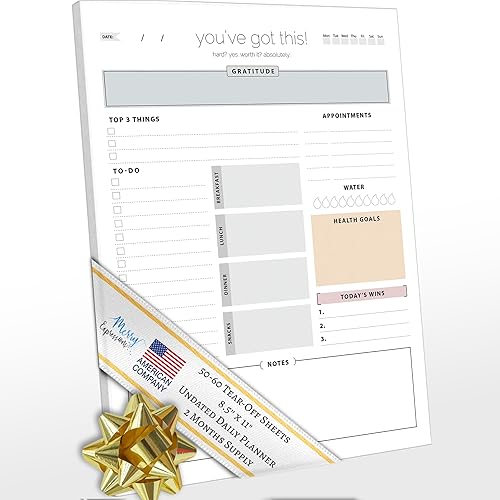 Merry Expressions Agenda diaria para lista de tareas pendientes con hojas sin fecha de 8.5 x 11 pulgadas, planificador de TDAH, planificador de