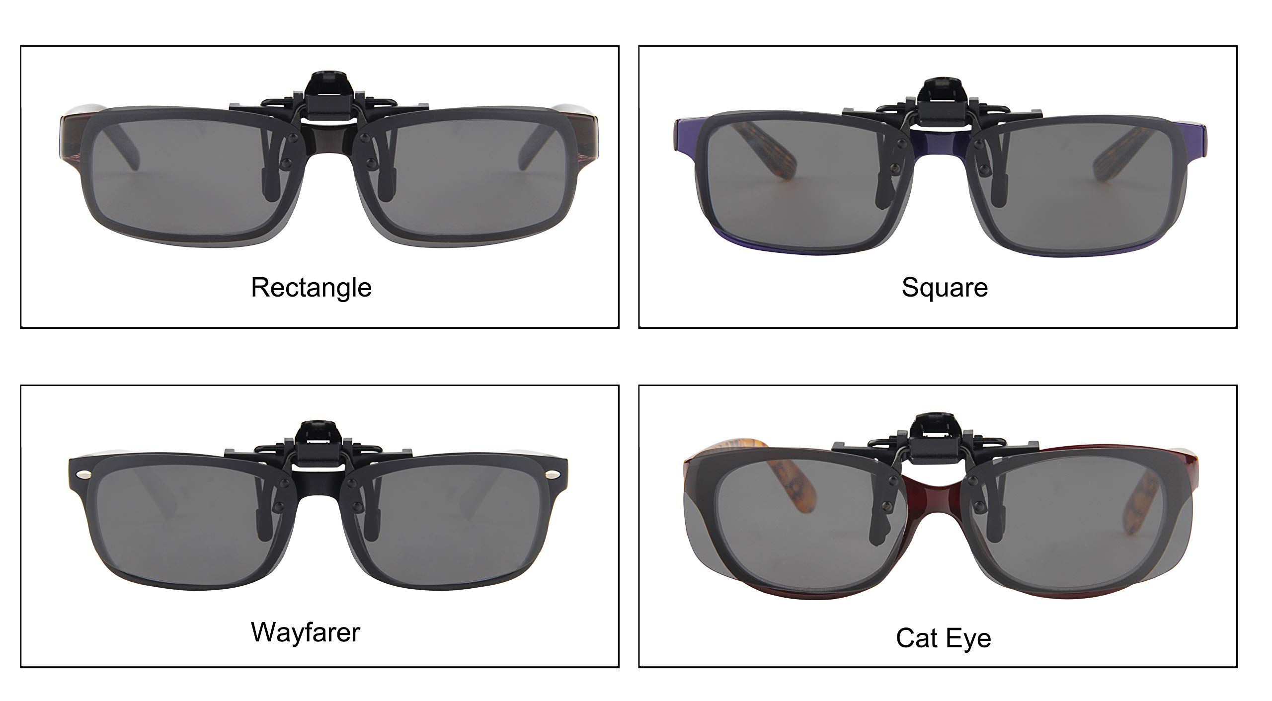 Success Eyewear Lunettes de soleil à clipser, polarisées et rabattables, avec étui