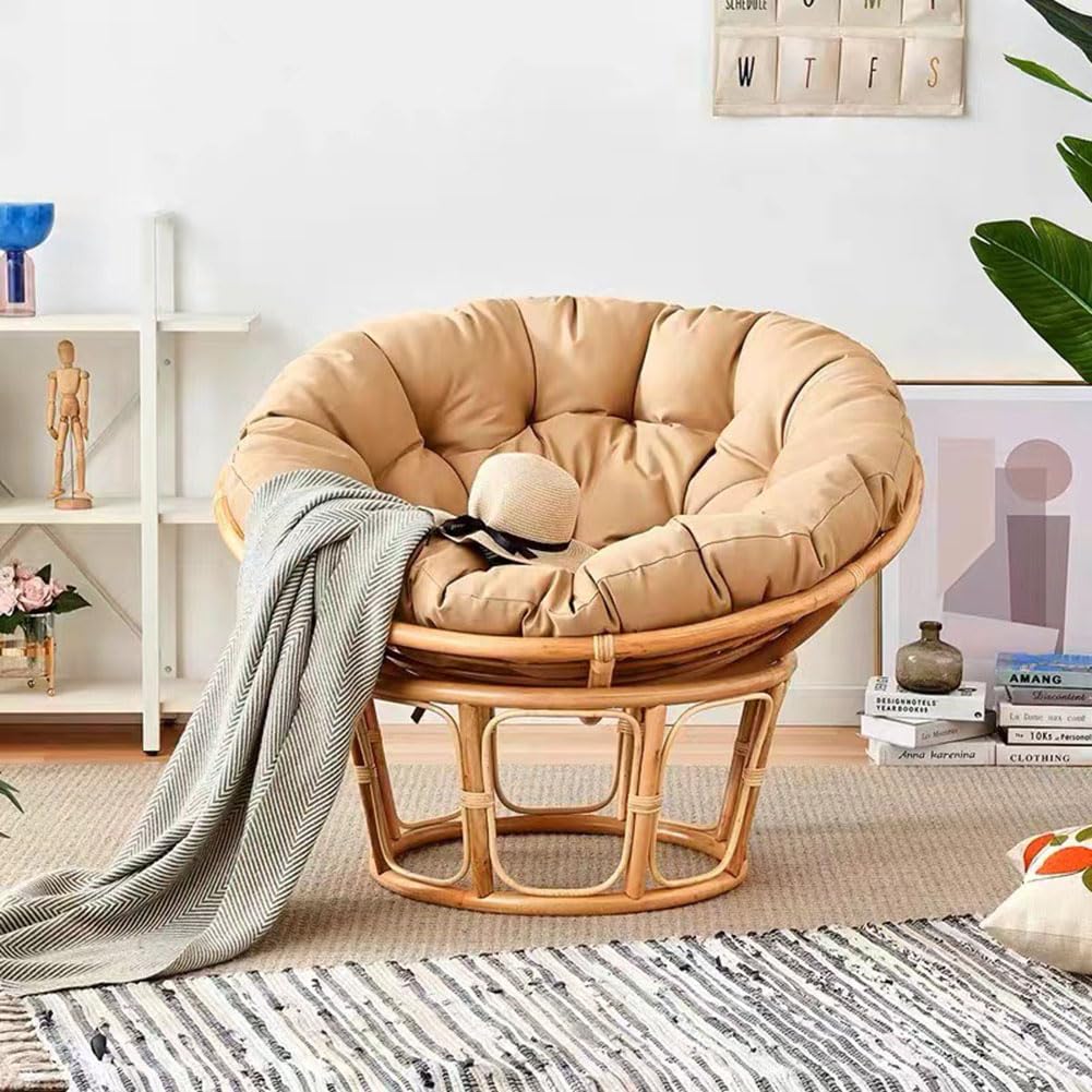 Hängesessel-Kissen, rund, 60 x 60 cm, Polyester, PP-Baumwolle, gefüllt, ergonomische Druckentlastung, Sitzpolster für Terrasse, Schaukelstuhl, Innen- und Außenbereich, atmungsaktiv