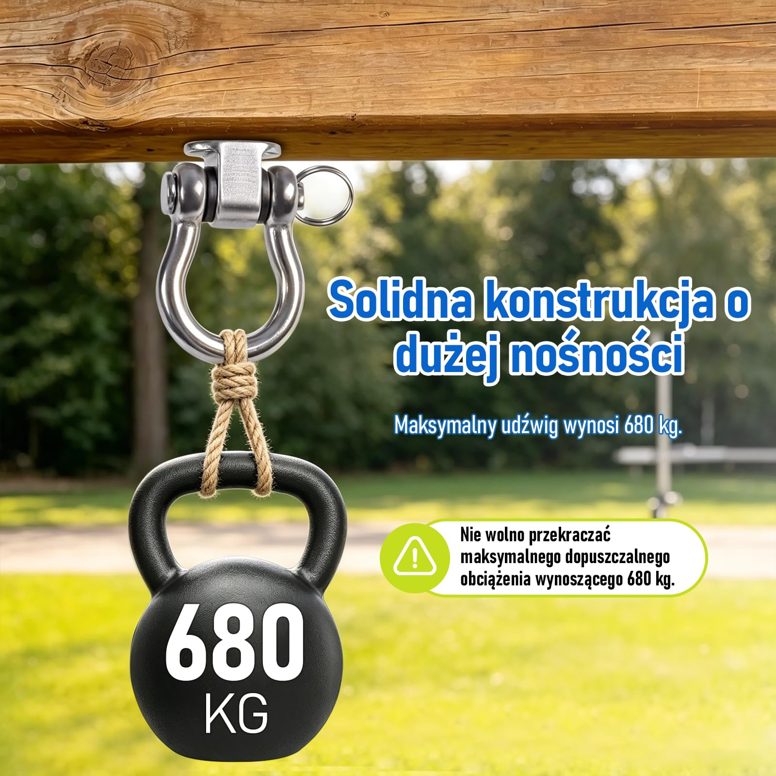 4 haki na huśtawkę M10, do dużych obciążeń, obrotowe haki sufitowe ze stali nierdzewnej, zawieszenie do belek drewnianych i betonowych, huśtawki, hamaka, fotela wiszącego(285 mm)