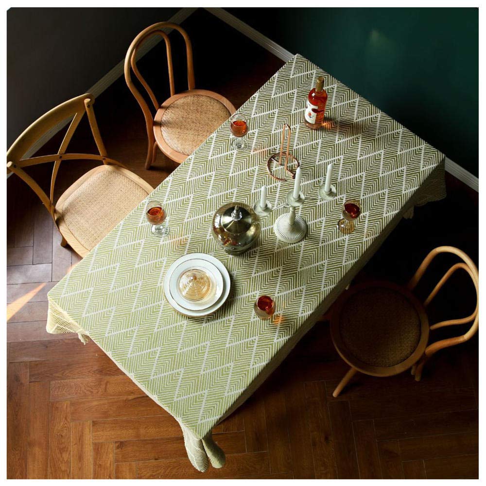 WLI Tischdecke Rechteck, 110x145cm, Gelb Faltenfreie waschbare Tischdecke, Dekoration Tischdecke für Küche Dinning Indoor Party