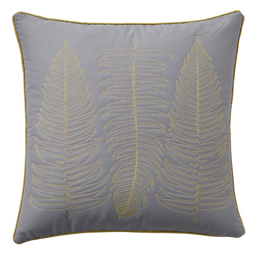 Clarissa HulseGinkgo Patchwork Cushion Grey/Mustard, 45 x 45 cm