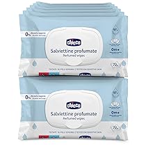 Chicco Salviette multiuso per neonati con placca senza alcool, profumate per pelli sensibili, confezione multipla da 864 salviette, 12 confezioni da 72 panni