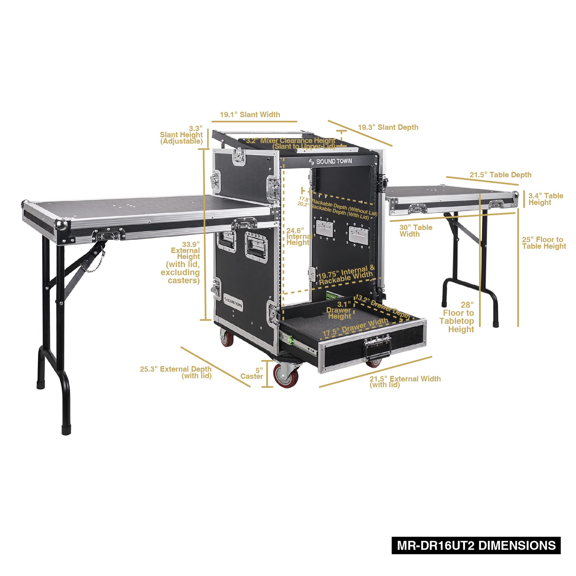 Amazon.com: Sound Town 16U PA DJ Pro Audio Rack/Road ATA Case with