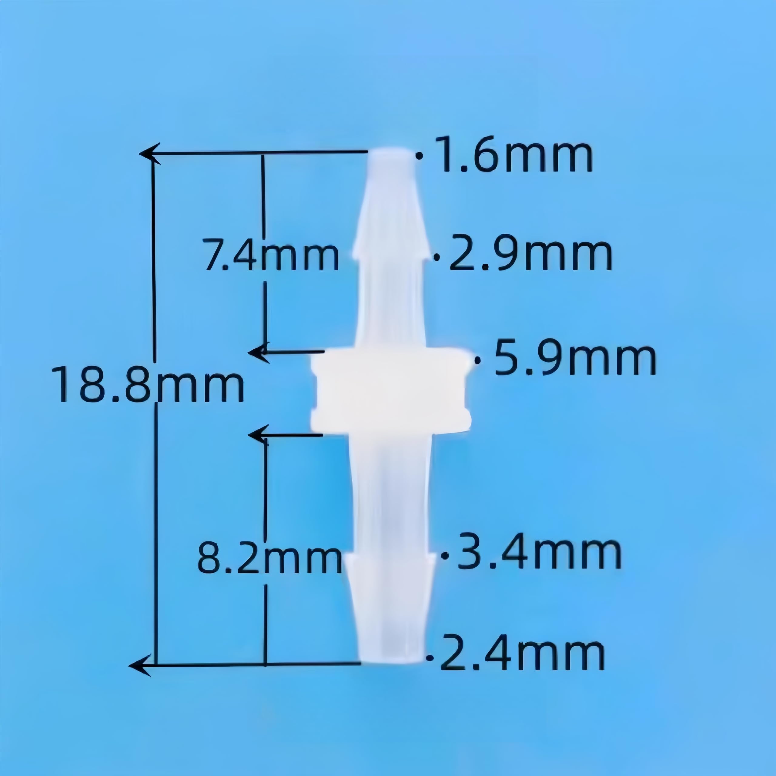 25 szt. Wielokrotnego użytku plastikowe złączki redukcyjne z króćcem do węża - złącza ID węża od 1/16 "do 3/32"
