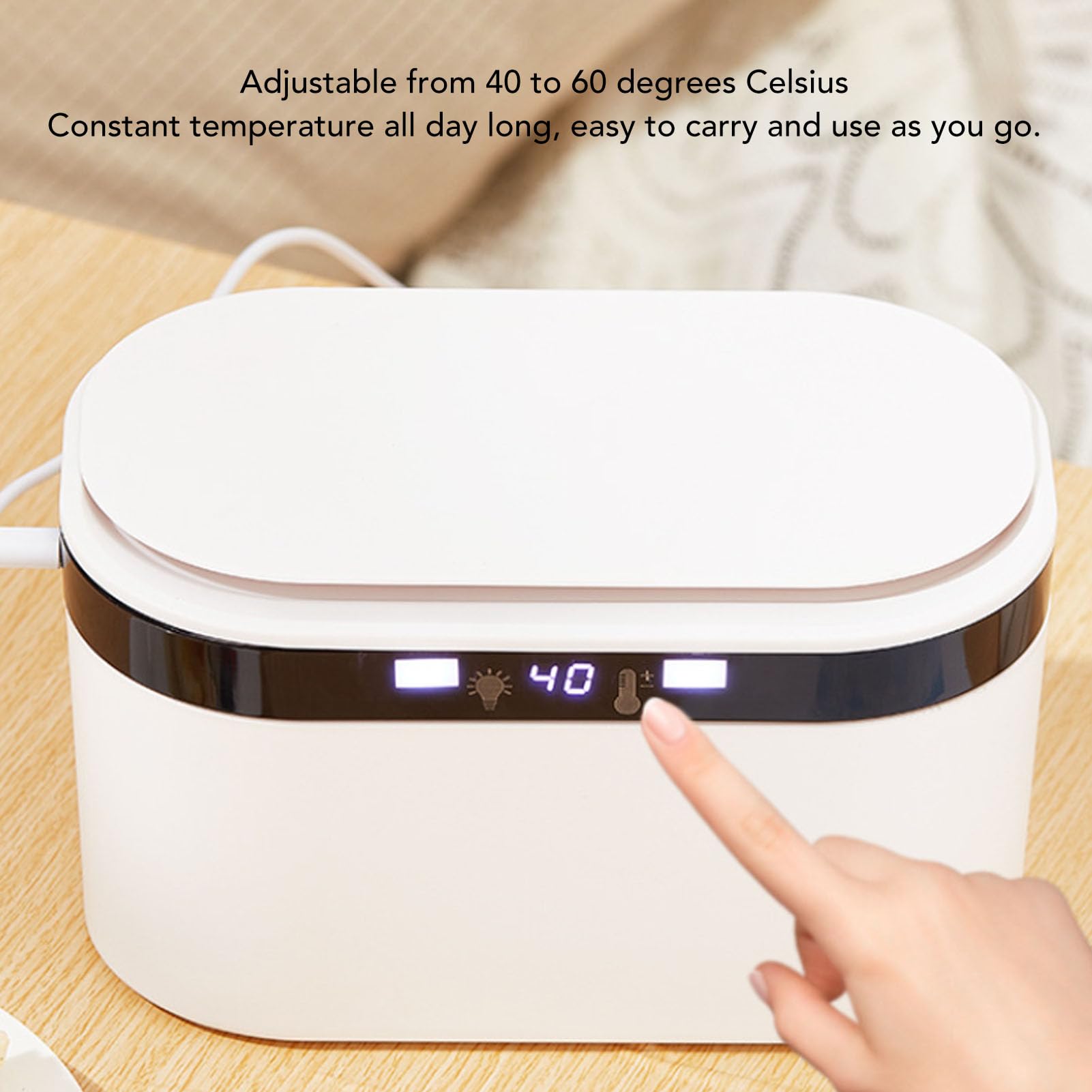 Baby-Feuchttücher-Heizung, LED-USB, 3 Modi, Verstellbarer Thermostat, Feuchttücher-Box, Baby-Feuchttücher-Wärmer-Spender für Zuhause, Auto, Reisen