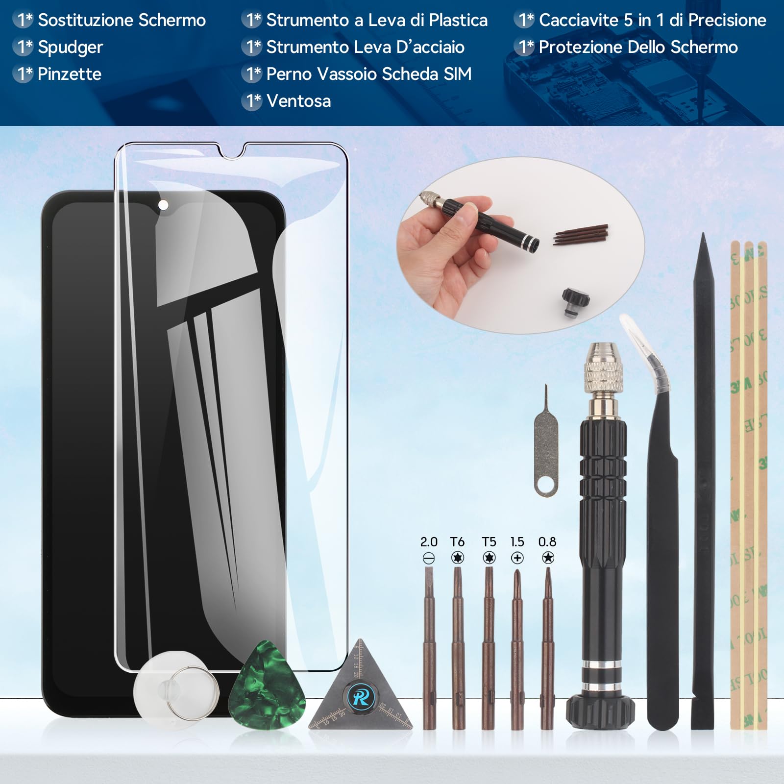 RongZy LCD Schermo per Samsung Galaxy A16 4G Display di Ricambio Touch Screen Digitizer Parti di Riparazione per Galaxy A16 4G SM-A165F/A165M LCD Display con Strumenti(Nero con Cornice, 6.7")