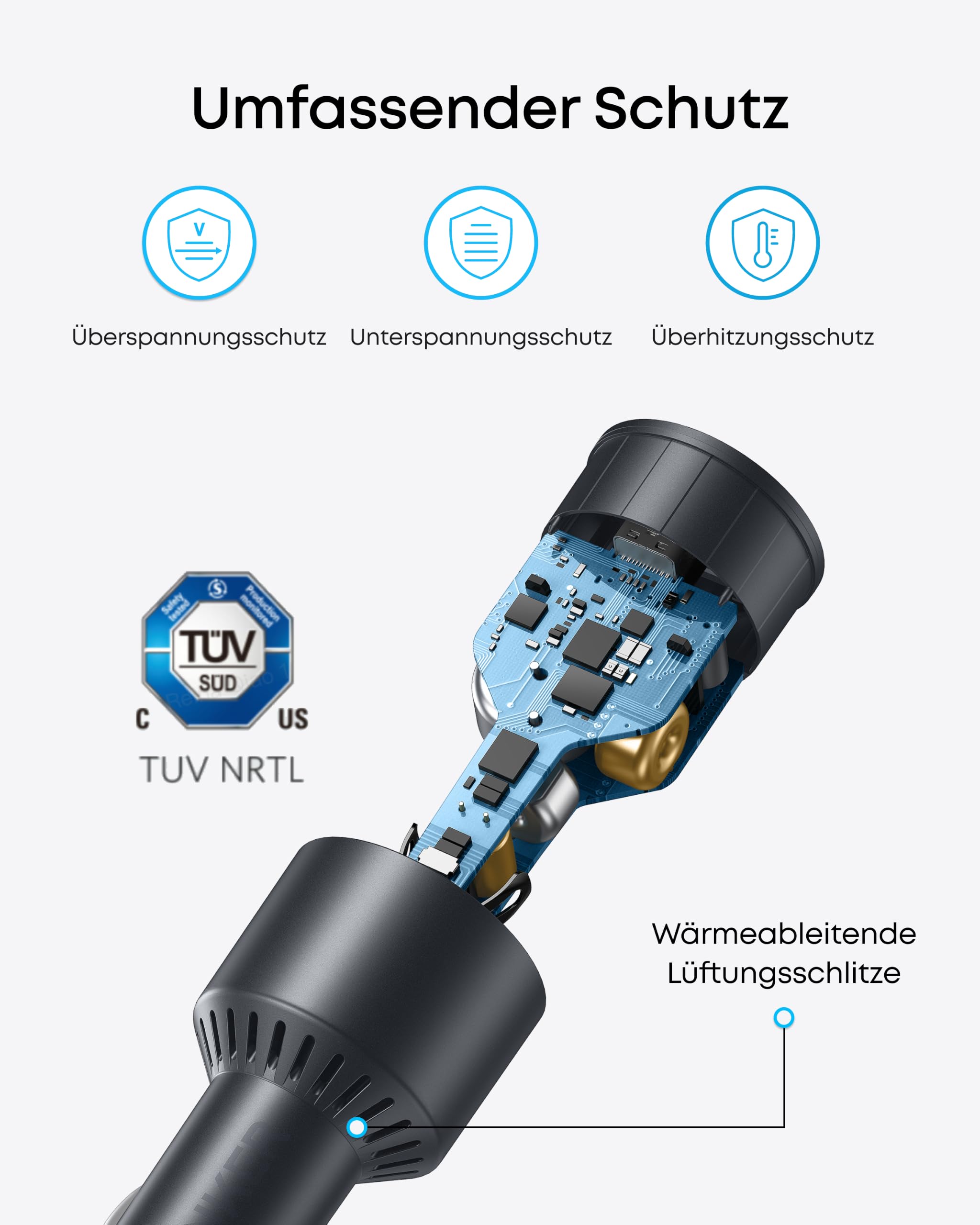 Anker 167,5W max. Zigarettenanzünder USB C, 3 Port kompaktes Typ-C Auto Ladegerät, Kfz-Ladegerät für MacBook Pro/Air, iPhone 17/16/15/14/13 Serie, Samsung S26 / S25, iPad Pro, AirPods und weitere