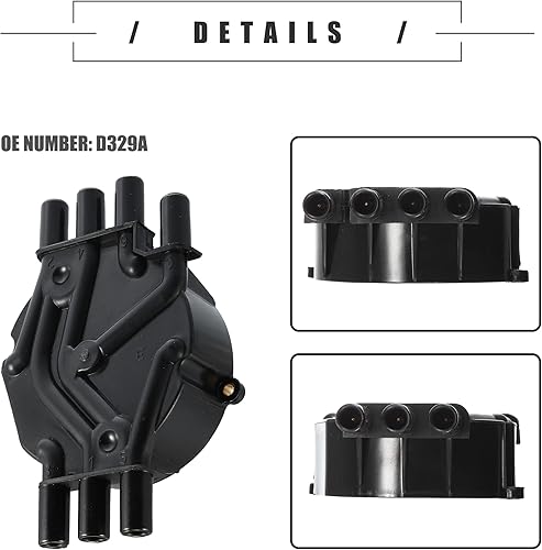 Miniatura 4 de Motoforti Juego de distribuidor de encendido, tapa de distribuidor de terminales de latón y kit de rotor, para GMC Sierra 1500 1999-2007, plástico,