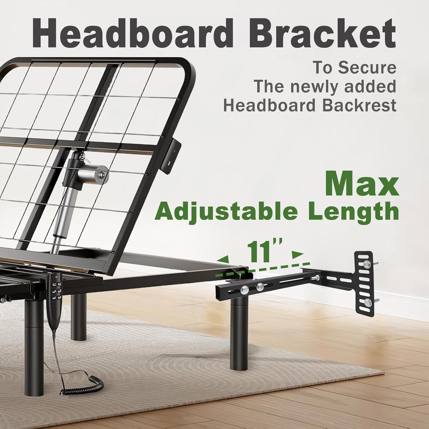 Adjustable Headboard Bracket Kit – 2 Pack Heavy Duty Metal Brackets for Bed Frame, Easy Installation, Compatible with Adjustable/Platform/King/Queen Beds