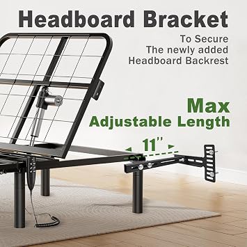 Adjustable Headboard Bracket Kit 2 Pack Heavy Duty Metal Brackets for Bed Frame, Easy Installation, Compatible with Adjustable/Platform/King/Queen Beds