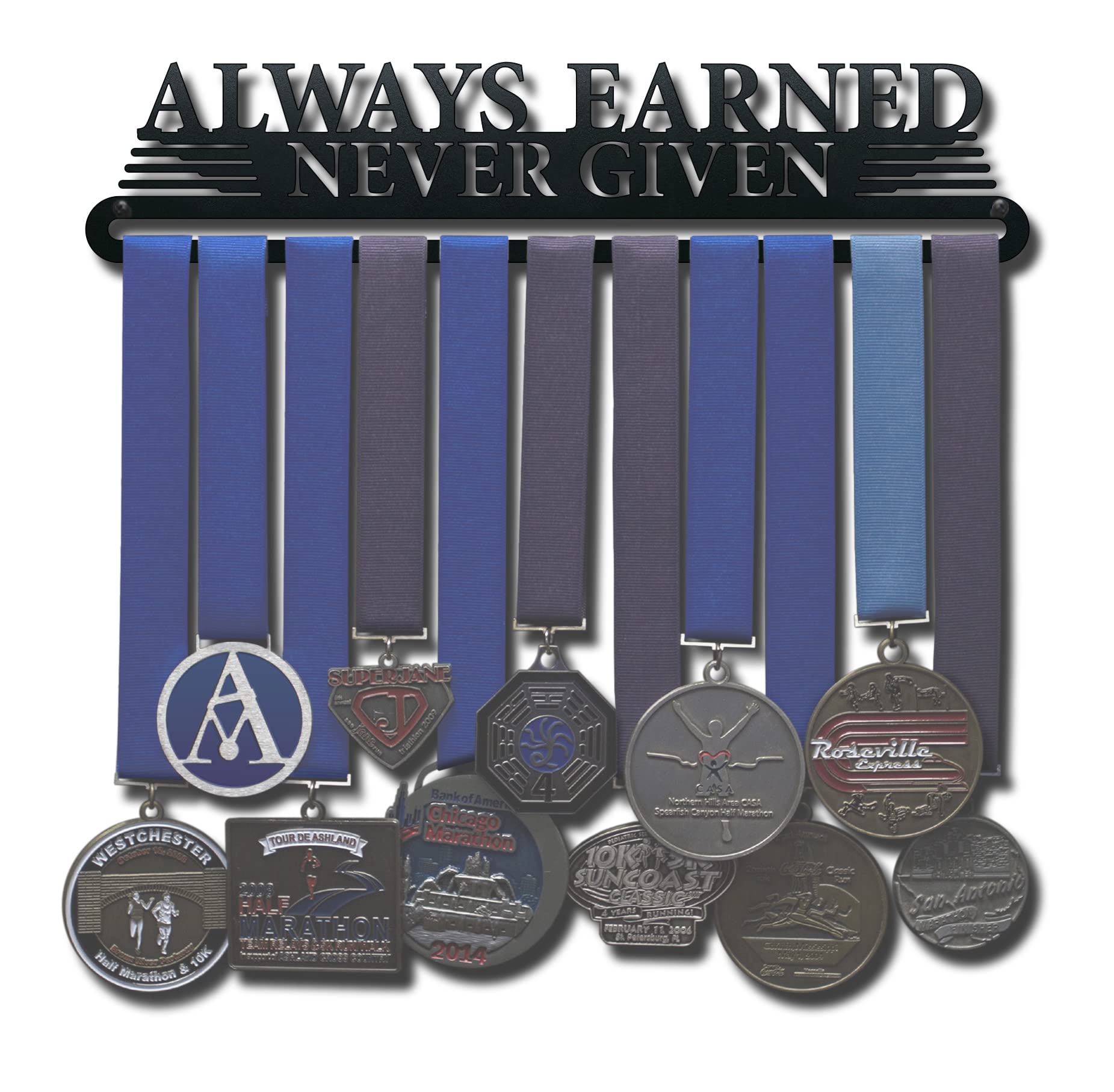 Allied Medal Hangers - Always Earned Never Given (kompakt) - Schwarze Pulverbeschichtung - Medaillenaufhänger Halter Display Rack