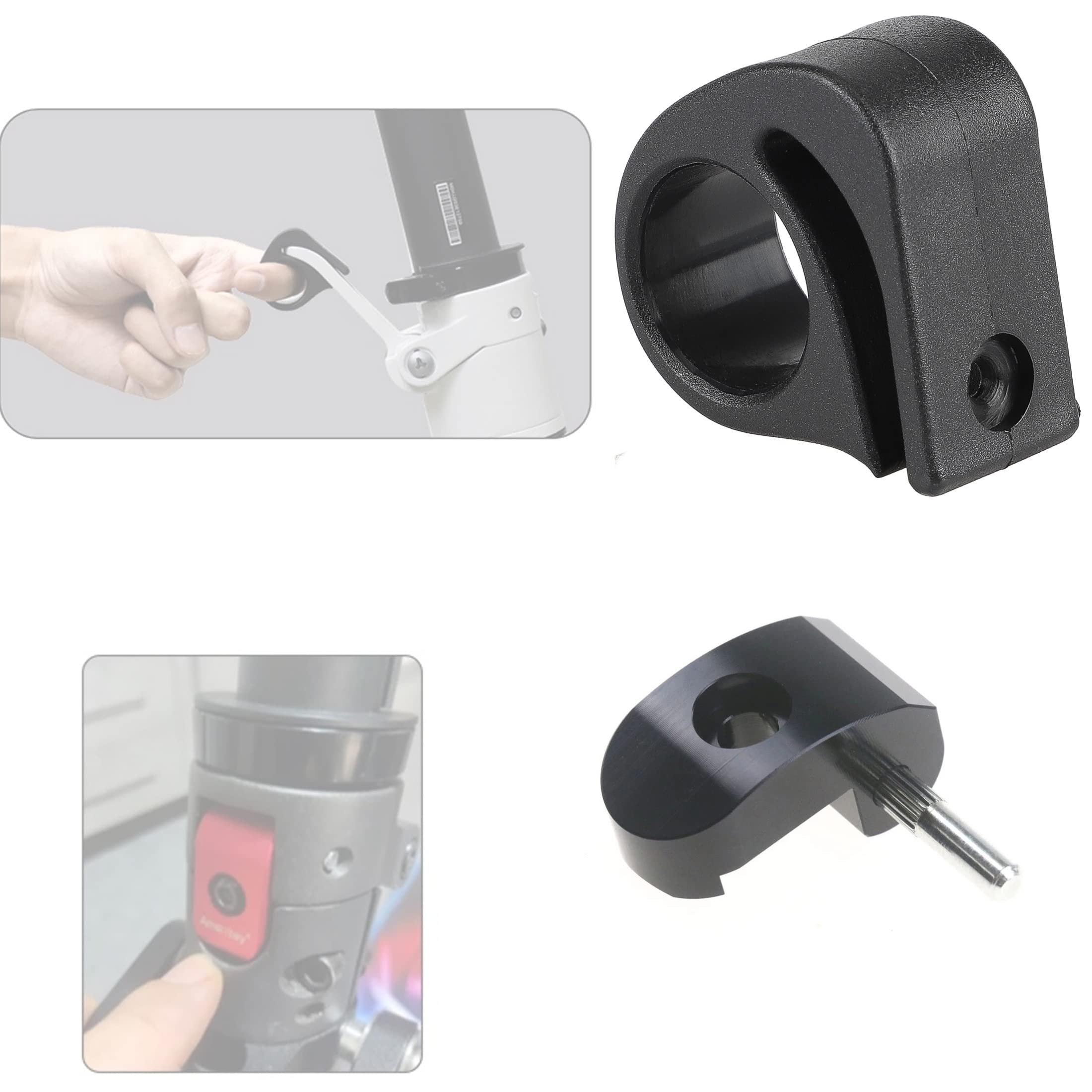 Lveofielygi Folding Hook Lock Buckle + Shaft Locking Screw Compatible with Xiaomi M365/PRO Electric Scooter, Folding Lock Buckle Replacement Parts with Simple Accessories for Folding Pole Base