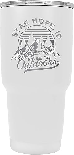 Star Hope Idaho Souvenir grabado láser 24 oz vaso de acero inoxidable aislado blanco
