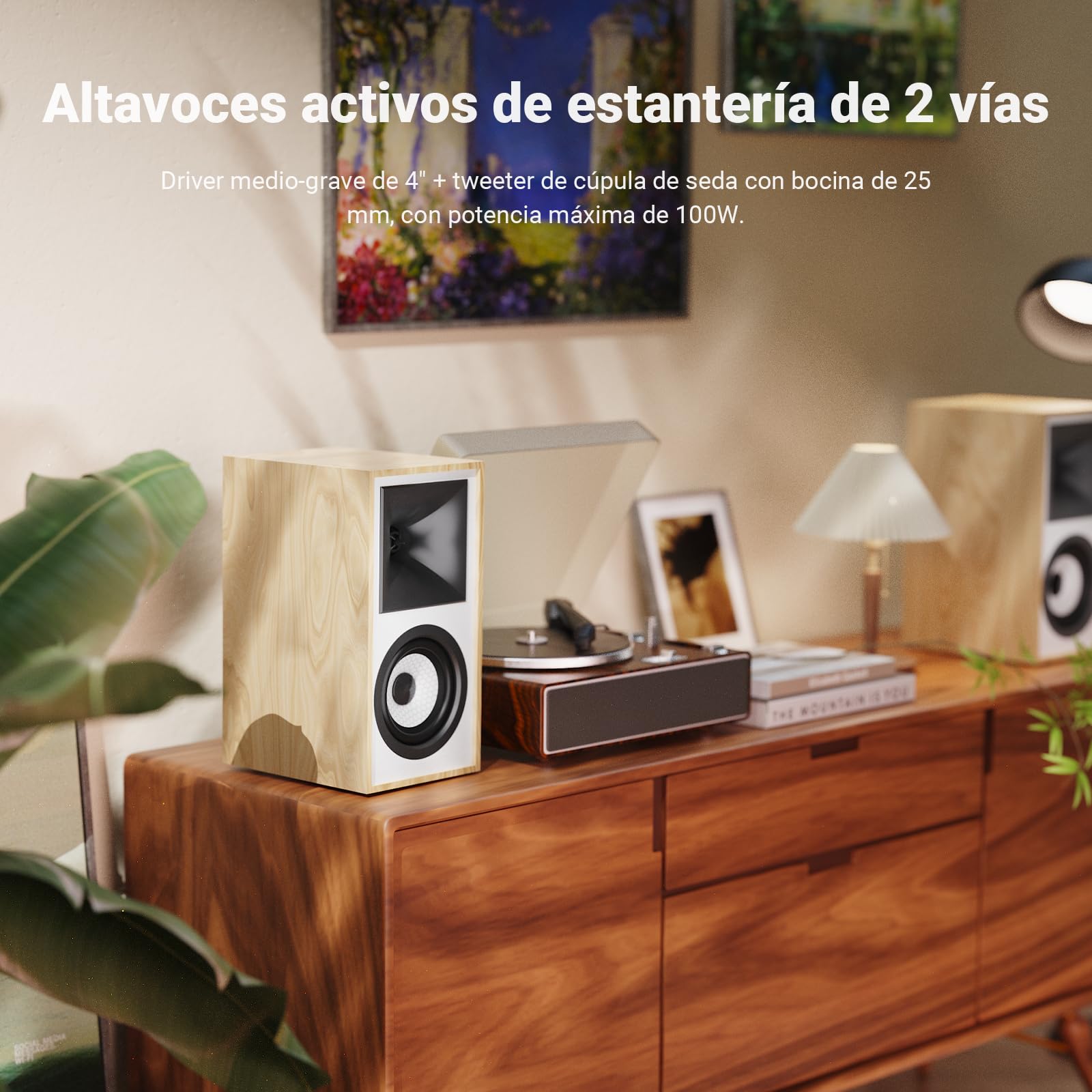 AIYIMA S4000 Monitores de Estudio Activos 4" 80 W RMS XLR/TRS/RCA
