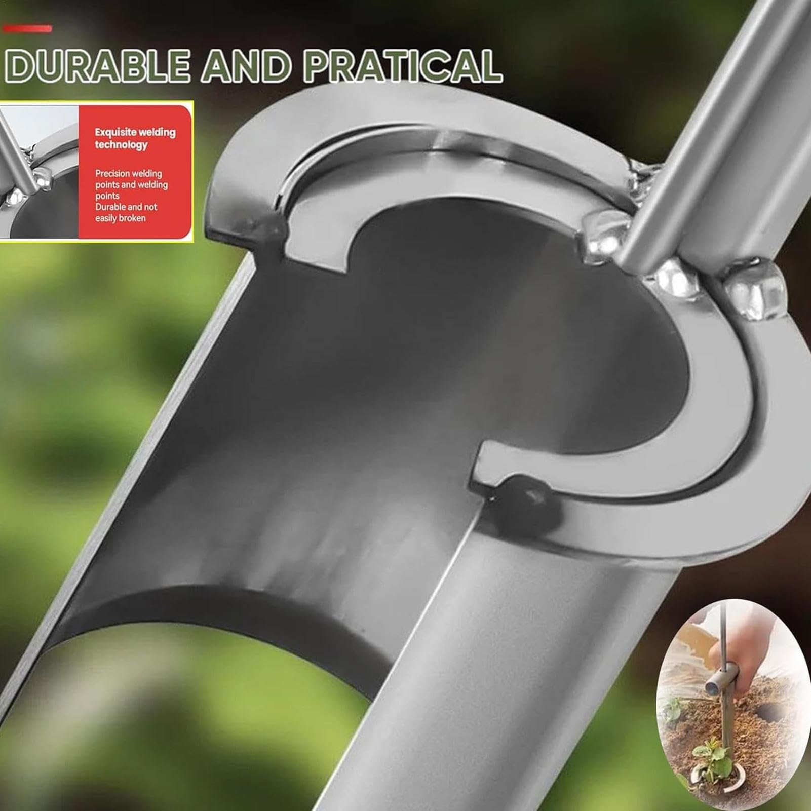 Stainless Steel Planter, Bulb Planter Tool, Handheld Transplanter, Garden Weeding Tool, Digging Garden Tool, Handheld Garden Transplanter for Digging, Weeding, and Efficient Bulb Planting