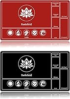 Vista 53 de Alfombrilla de juego MTG cosida con zona mágica para jugar cartas MTG, alfombrilla de escritorio para juego de mesa Commander, alfombrilla de duelo