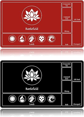 Tapete de juego de cartas cosido con zona mágica para juegos de cartas MTG, tapete de escritorio Commander para juegos de mesa, tapete de duelo de