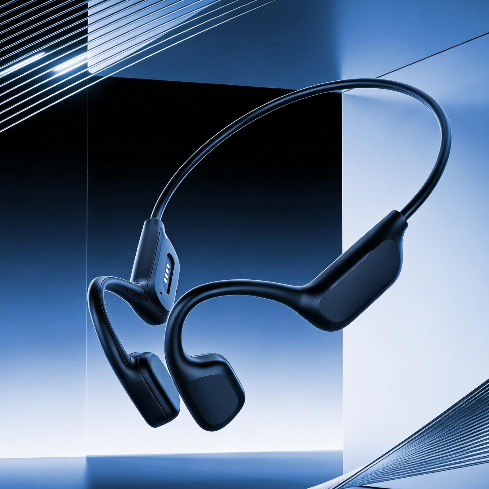 Conduction Osseuse,Écouteur Natation À Bluetooth 6.0, Étanches IPX8 Écouteurs Sans Fil, MP3 avec mémoire intégrée de 32 Go Lecteur MP3 Intégré 8 Heures de Jeu,Ecouteur Natation sans,Sportif Noir