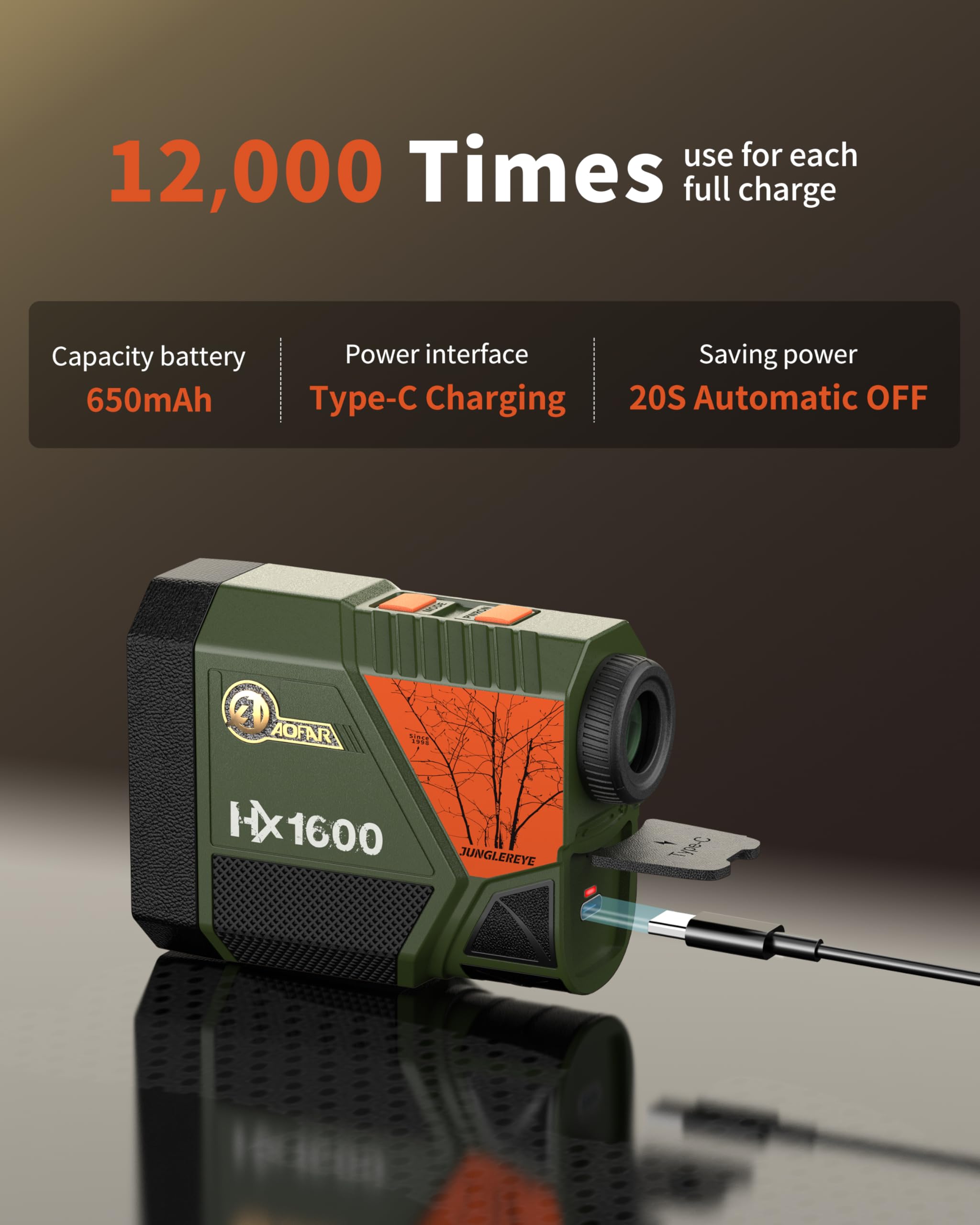 AOFAR Rangefinder for Hunting Archery HX1600, 1600 Yards with Angle and Horizontal Distance, High-Precision for Bow Hunting with Range, Speed, Scan Mode, Lightweight, Free Battery, Carrying Case