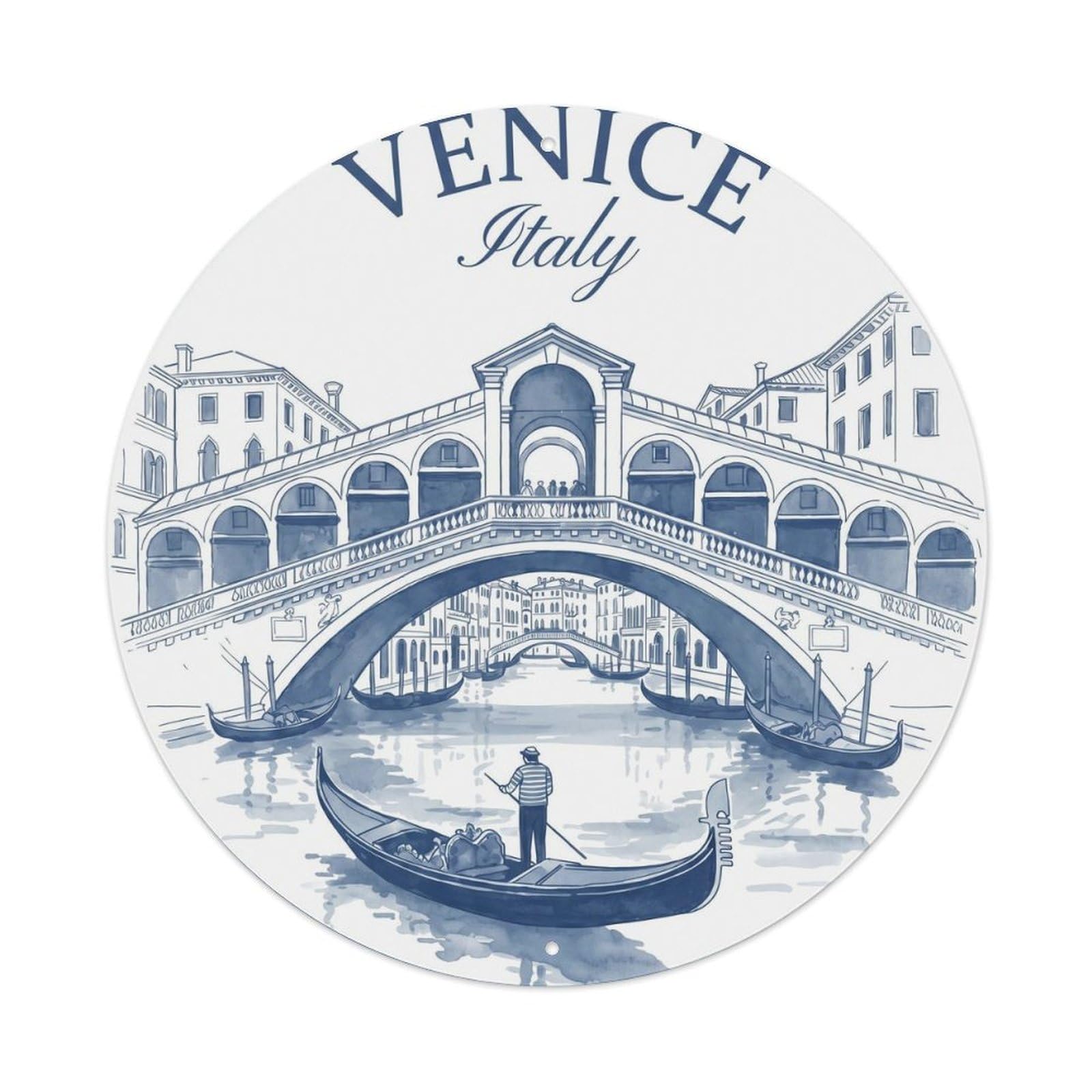 Vintage Travel Venice Waterway Europe Metal Tin Sign Plaque