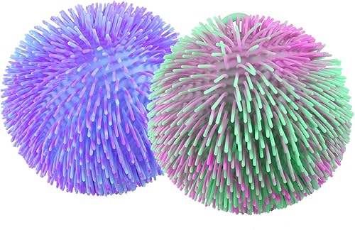 Miniatura 3 de 1 bola globo gigante de teñido anudado multicolor de 8 pulgadas, para terapia sensorial, para ansiedad, estrés y autismo, SPD (1 morado, azul y rosa)