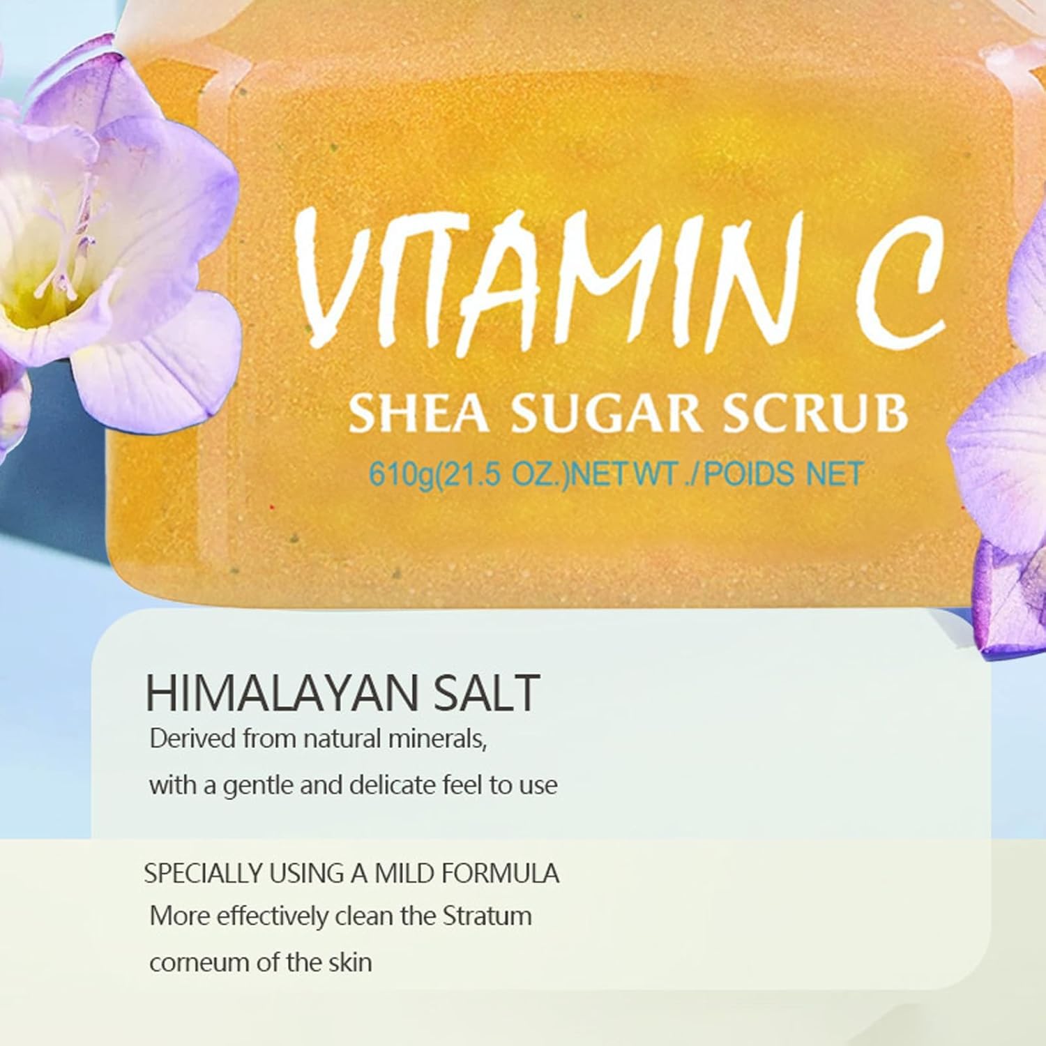 Vitamin C Shea Sugar Body Scrub, 21.5 Fl Oz, Exfoliating Formula. Transform your skincare routine with this luxurious Vitamin C-infused sugar scrub