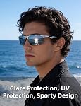 PUKCLAR Mens Driving Sunglasses Polarized Sports Sunglasses Al-Mg Metal Frame Cycling Fishing Golf Goggles