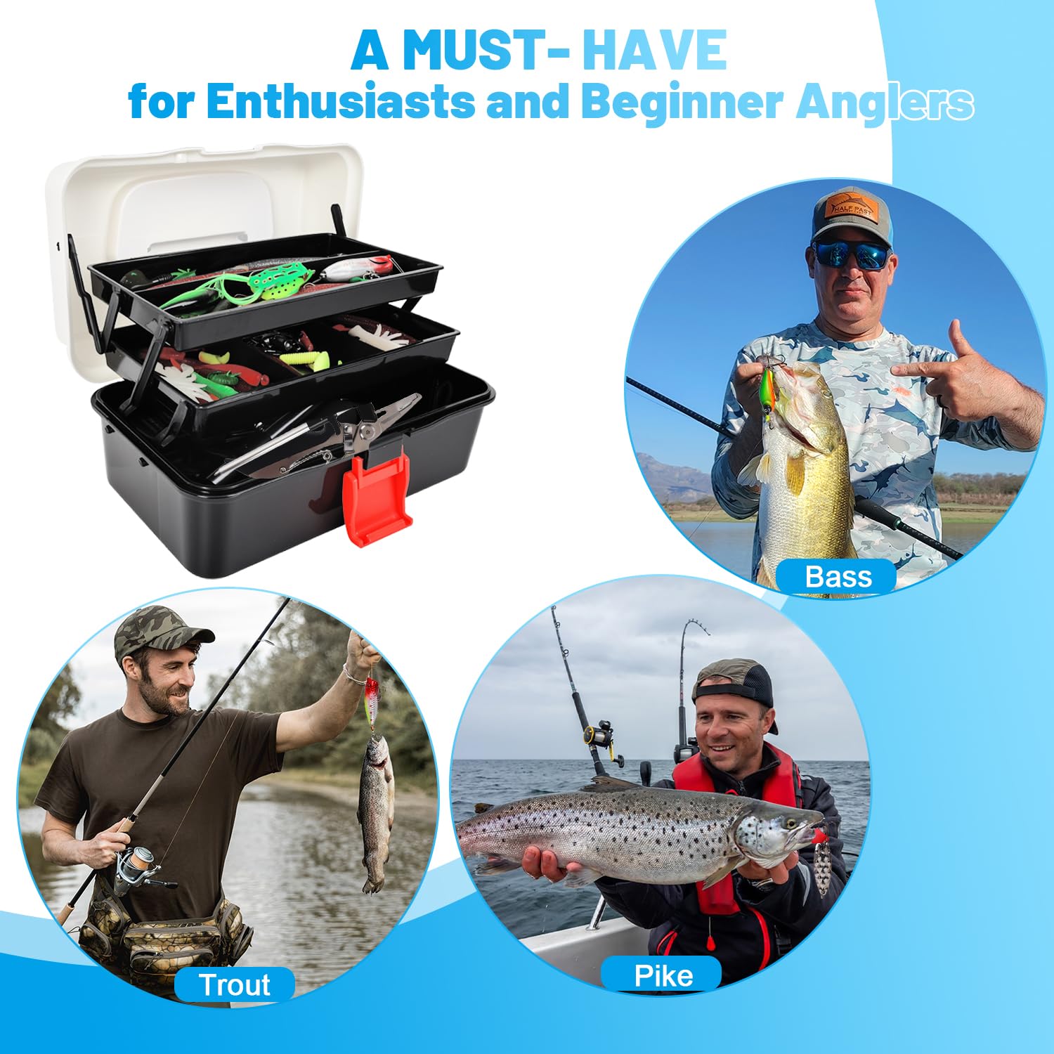 213 Piezas Señuelos de Pesca,Kits de Señuelos Pesca Accesorios Cebos Artificiales Articulos de Pesca Incluido la Anzuelos,Cebos,Pinzas de Pesca,etc.Regalo Masculino