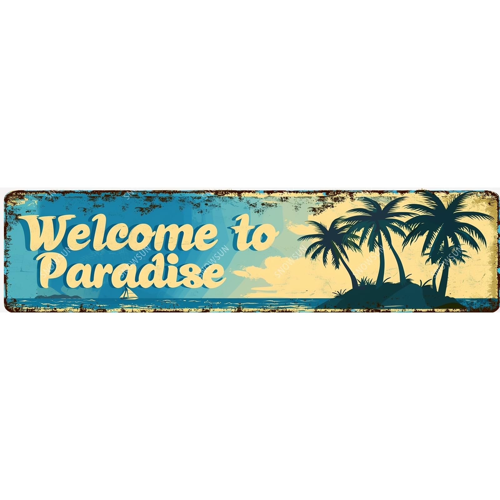 Welcome to Paradise Funny Metal Signs Aluminum Tin Sign for Home Street Yard Bar Cafe Garage Shop 4x16 Inch
