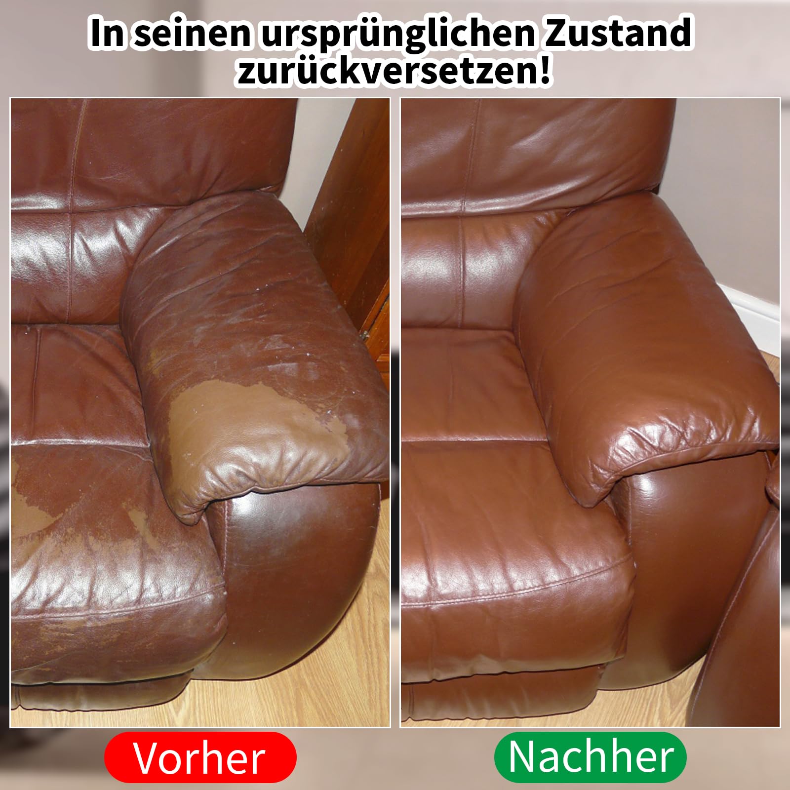240g Lederpflege Auto mit Lederfett(100ml),Leder Reparatur Set Hellbraun,Flüssigleder,Lederfarbe,Kunstleder Reparaturset zum Reparieren von Sofas,Vinylmöbeln,Autositz bei Verblassen und Kratzer
