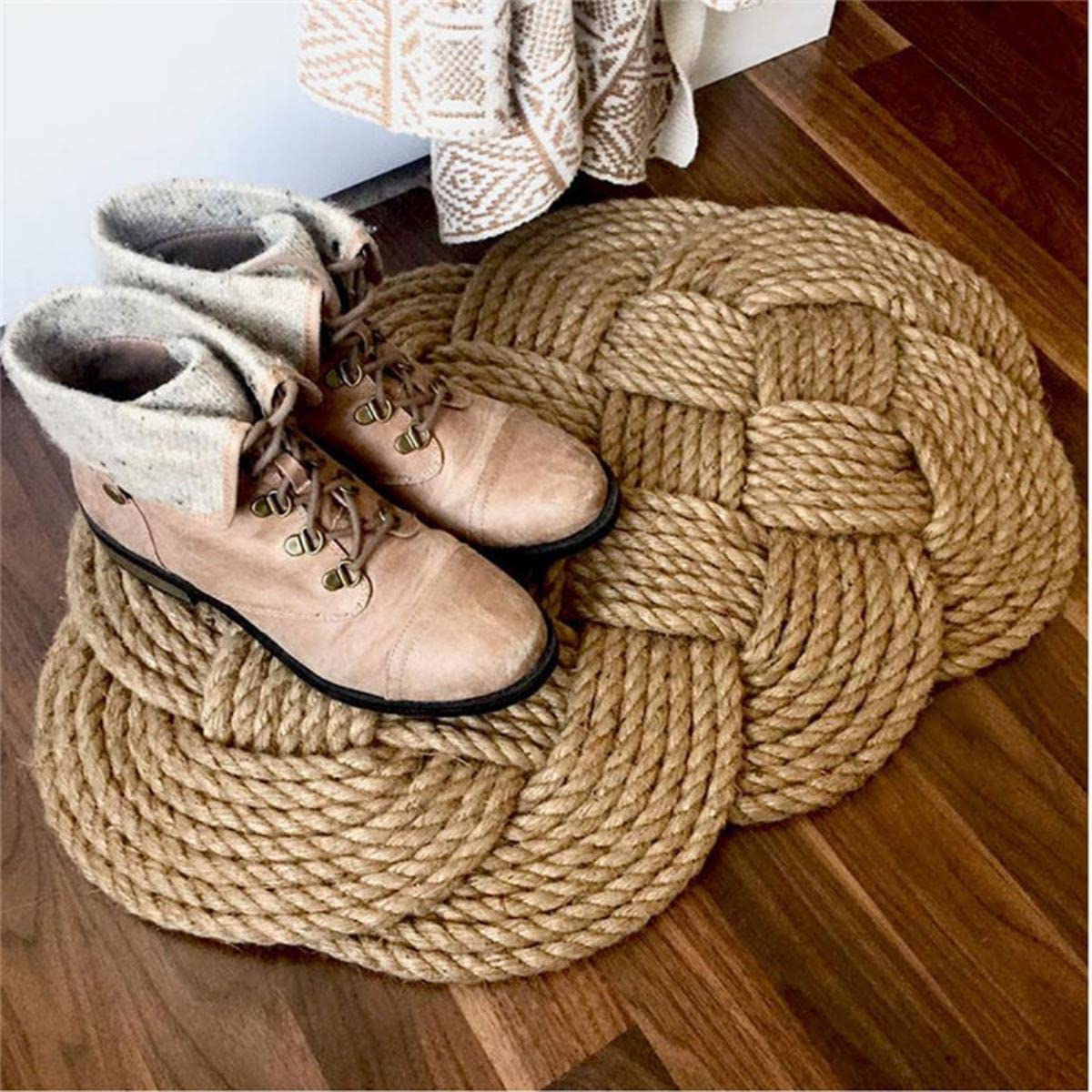 8mm 3/10/20/50M Corda di Iuta Naturale Spago Corda di Canapa Corda Intrecciata Stringa per Animali Domestici Fatti a Mano Decorazione Artigianale Fai da Te-50m