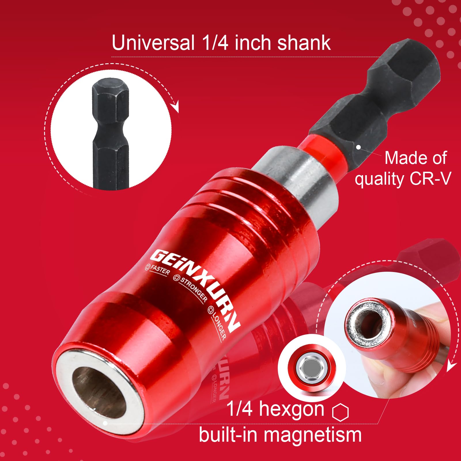 Geinxurn Impact Screwdriver Bit Holders - 3PC -4 Geinxurn Impact Screwdriver Bit Holders - 3PC -4