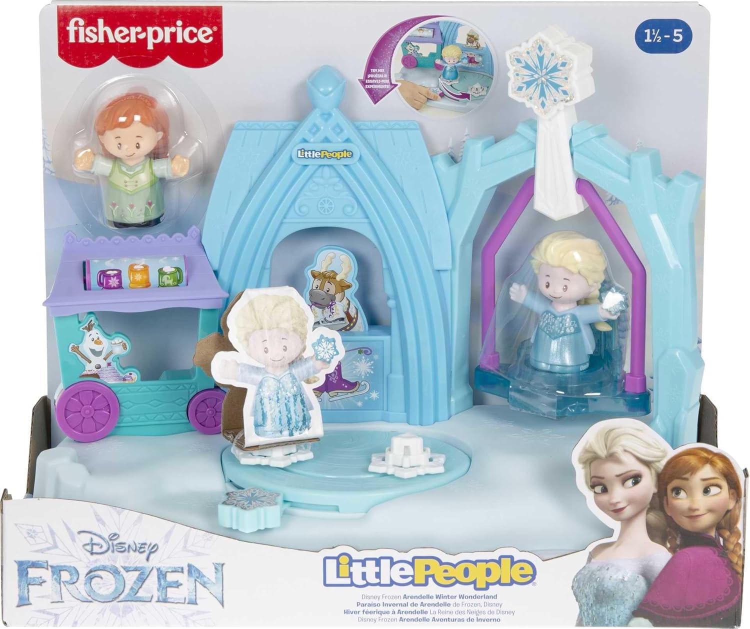 Fisher-Price Little People Toddler Toy Disney Frozen Arendelle Winter Wonderland Playset with Anna & Elsa Figures for Kids Ages 18+ Months