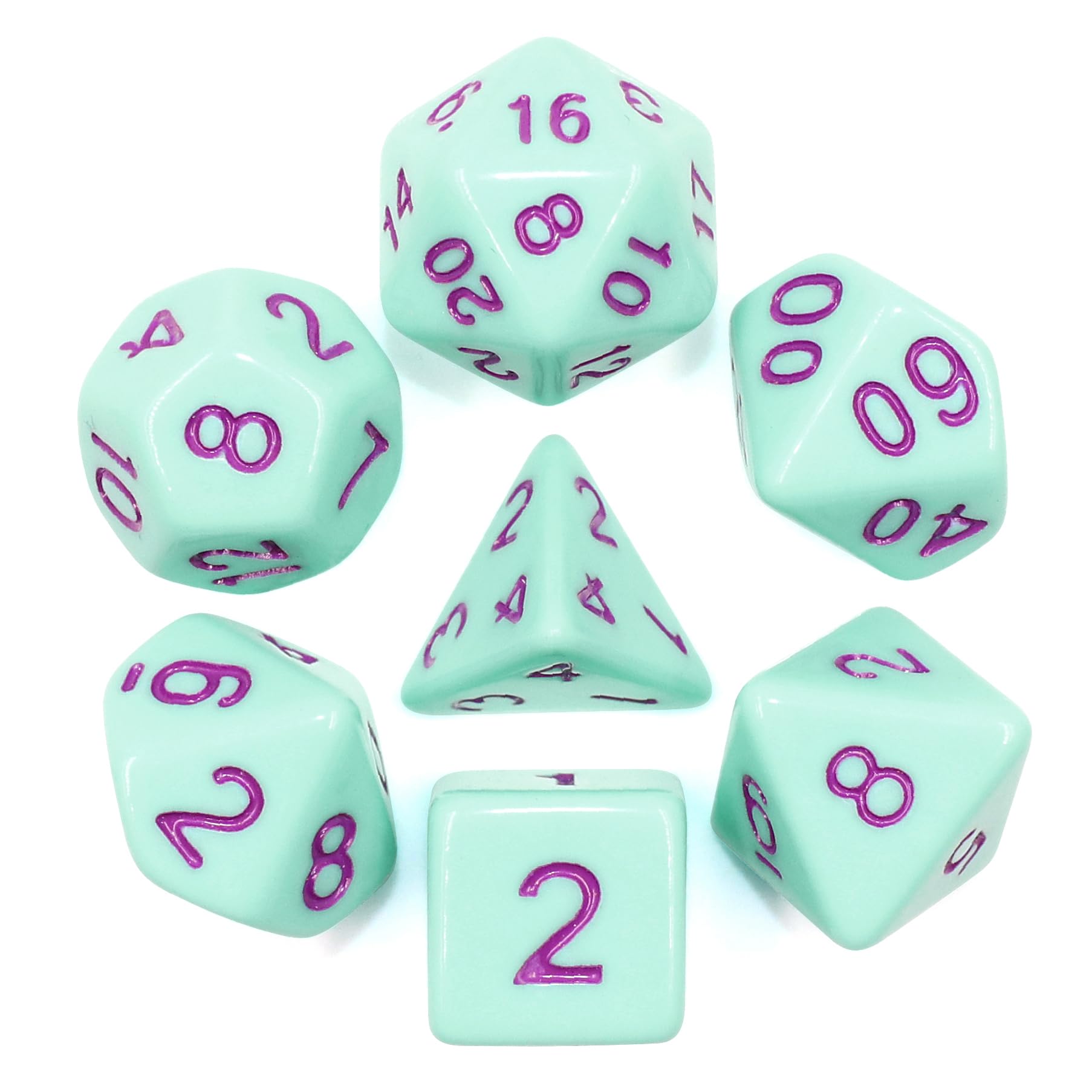 Epic Forge- Set of 7 multi-format dice -16mm-Mint Pink