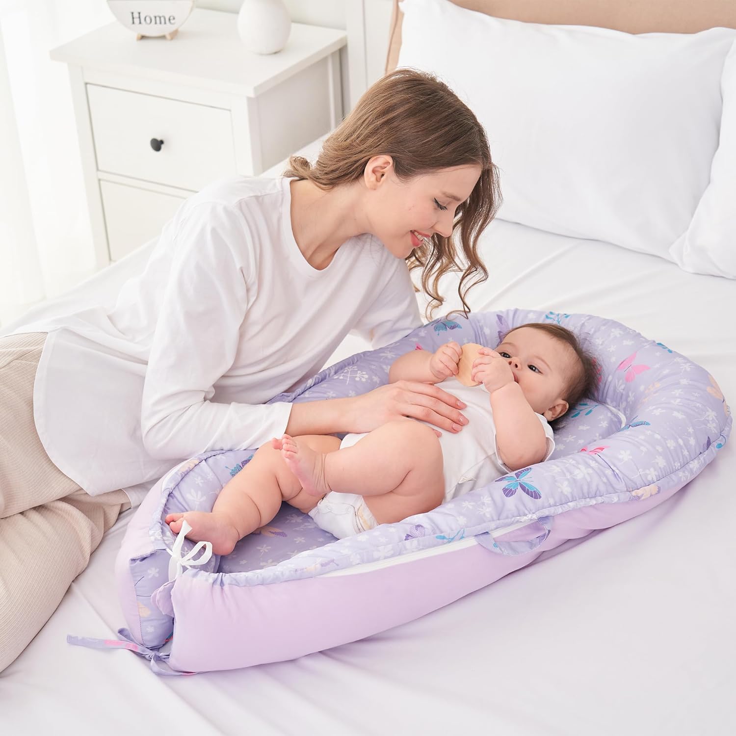 Viviland Baby Lounger Snuggle Me Lounger Fits 0-24 Months Newborn Infant Babies, Butterfly