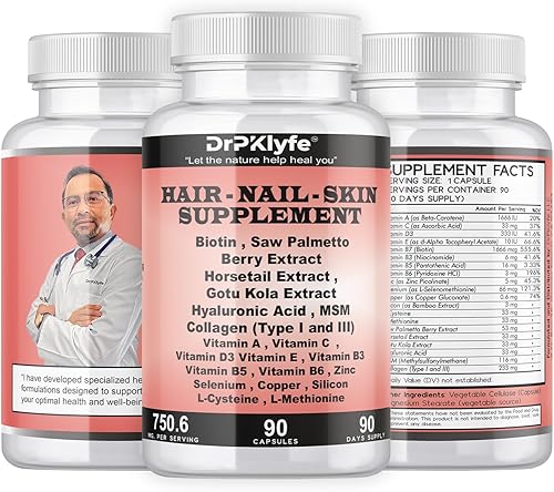 Cápsulas de suplemento para cabello, uñas y piel biotina, colágeno, péptidos de colágeno, ácido hialurónico, biotina, vitamina A, C, B5, B6 Saw