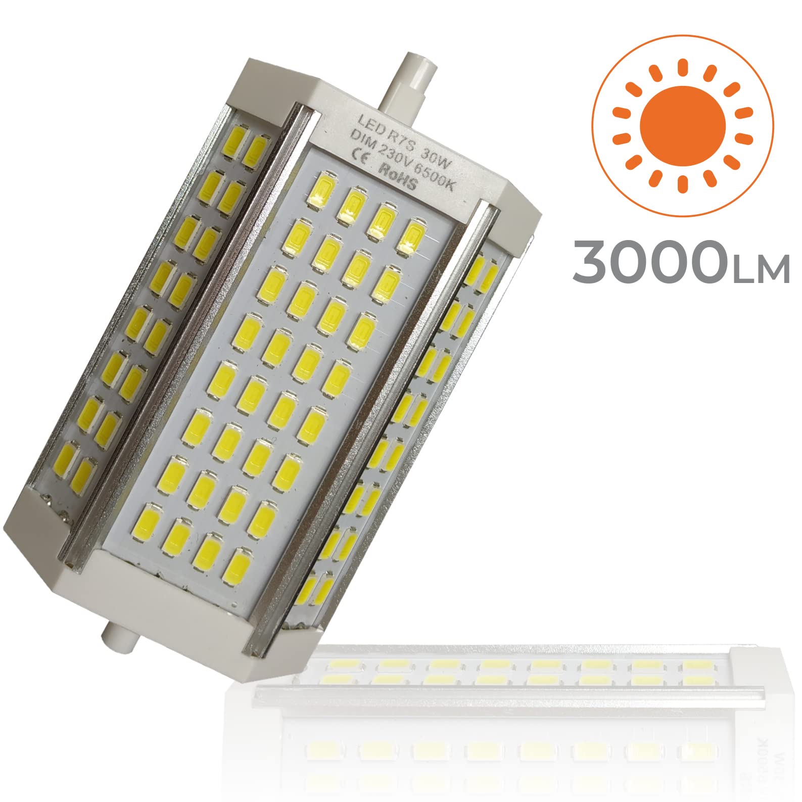 LED ATOMANT 5x Bombilla LED R7S 118mm 30W Regulable Color Luz Neutra 3000lm