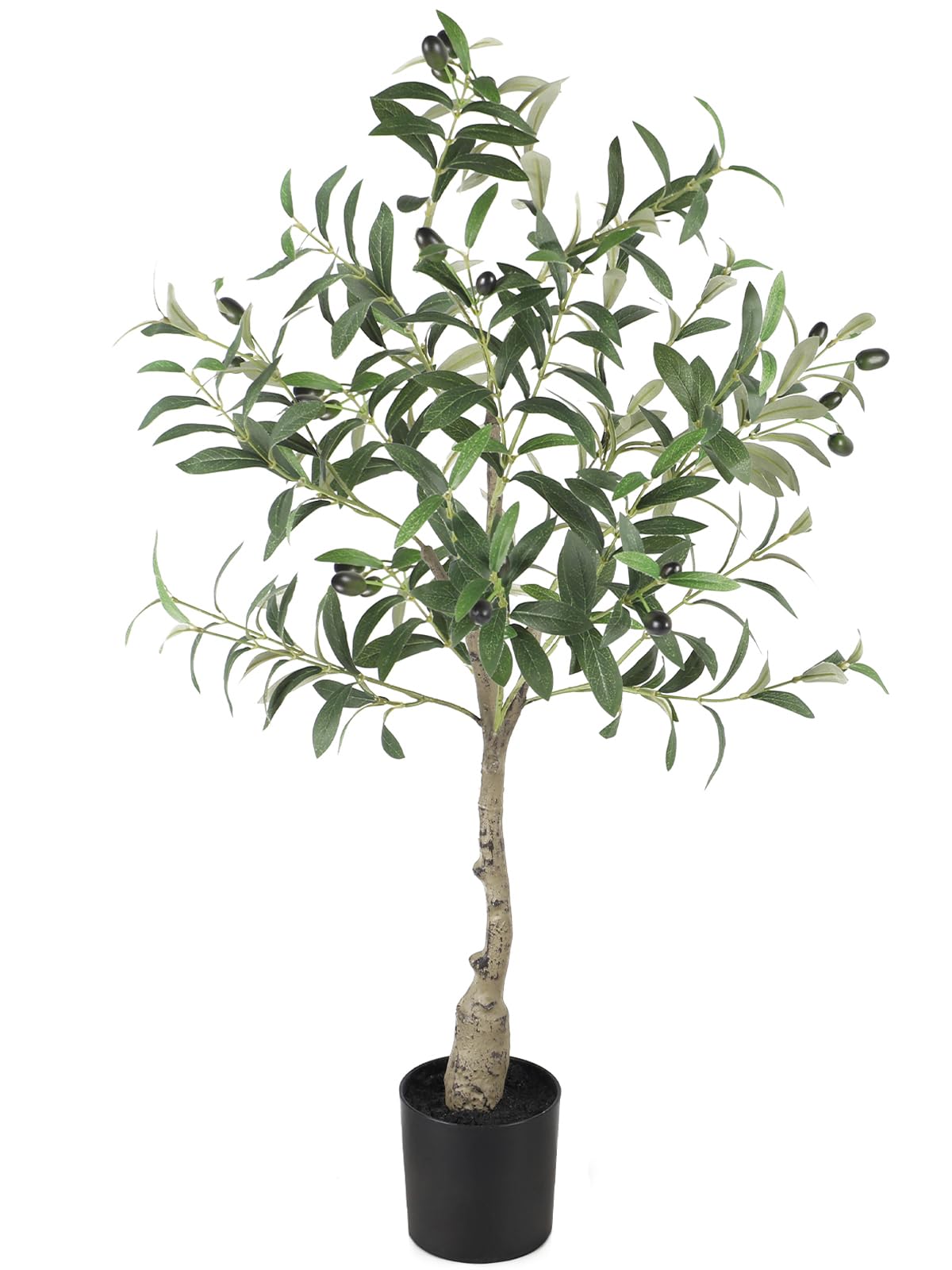YOLEO Artificial Olive Tree 3FT Tall Faux Silk Plant for Home Office Decor Indoor Small Fake Olive Tree with Lifelike Olive Fruits